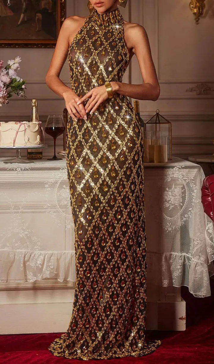 Fashionslee Women Gold Dresses