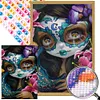 >SALE<5D DIY Full Round Drill Partial AB Diamond Painting Devil Mask Doll Decor45x65cm