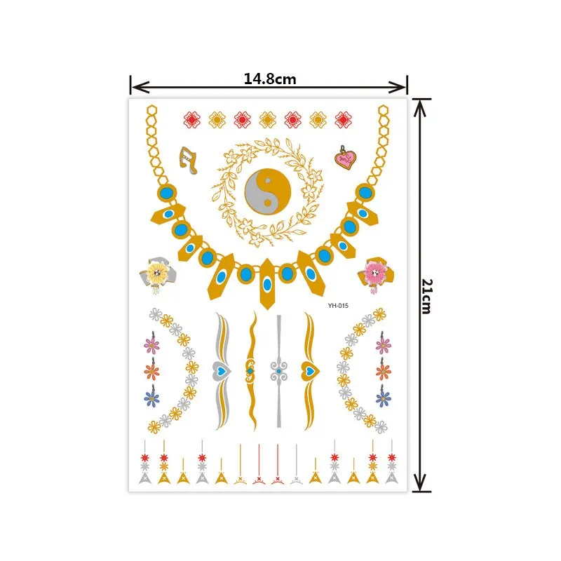 Hot bronzing tattoo stickers waterproof sweat not easy to smudge bronzing temporary tattoo stickers fashion tattoo stickers