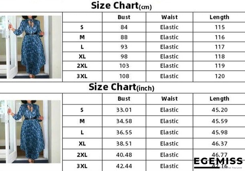 Long Sleeve Printed V-neck Pleated Dress | EGEMISS