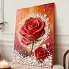 Red Roses DIY Pearl Painting Kit with Frame 30x40cm Pearl Gem Paintings Picture Arts Craft for Adults Beginners Gift Home Wall Decor