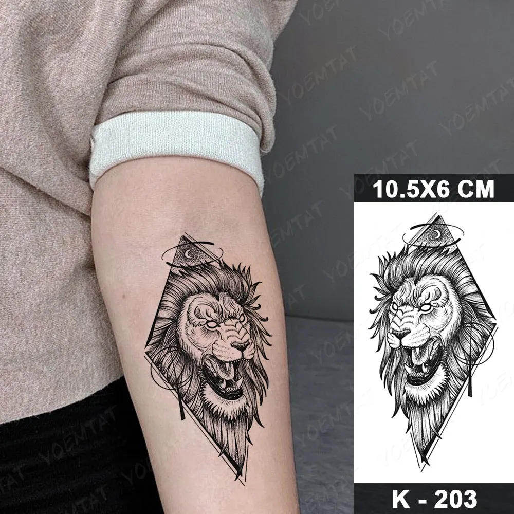 Waterproof Temporary Tattoo Stickers Nun Maria Prajna Diablo Old School Flash Tatto Arm Chest Body Art Fake Tattoos Women Men