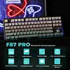 F87 Pro Mechanical Keyboard with Wireless Connector, 3 TKL Modes (Bluetooth/2.4GHz Wireless/Type-C) Gaming Keyboard, Hot Swappable, Side Printed PBT Keycaps (Black)