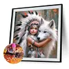 Peinture diamant drill rond enfant indien-40*40cm