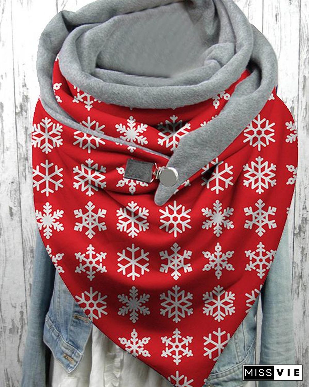 Women Shawl Casual Winter Scarf Christmas Scarves with Button