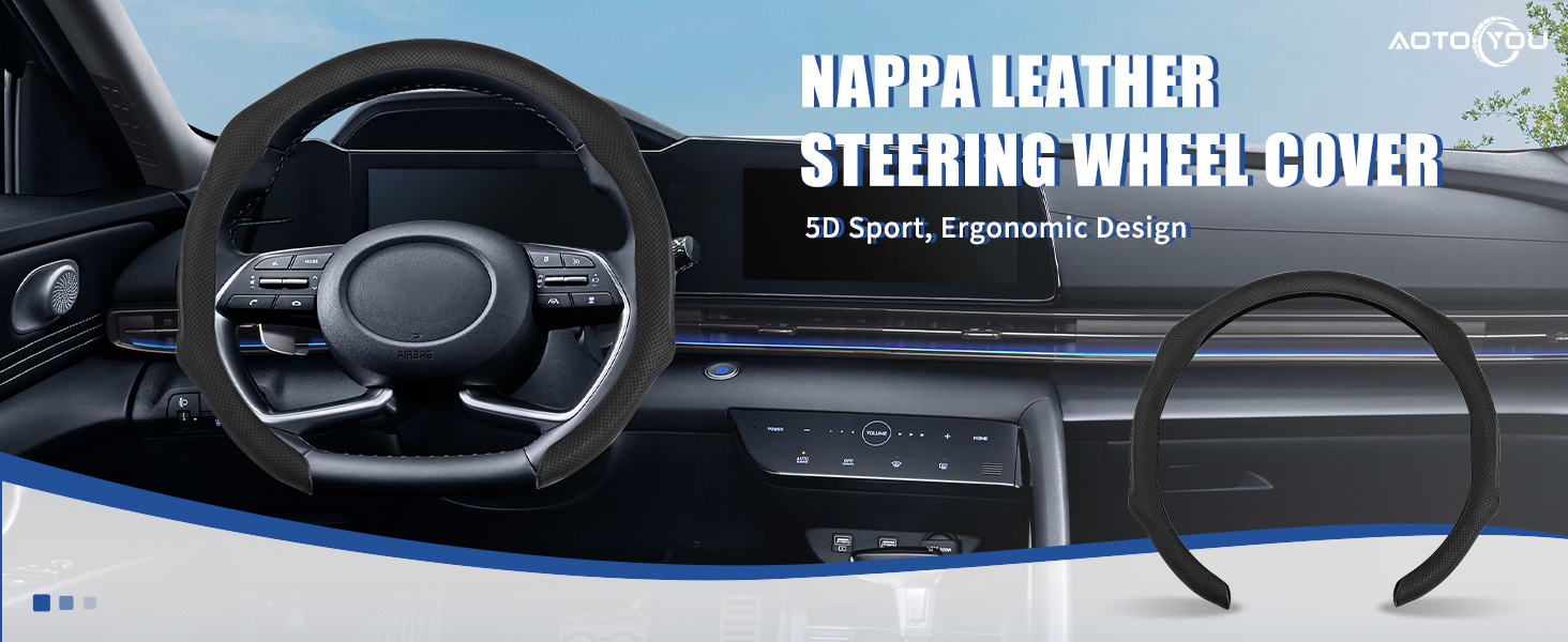 Nappa Leather Steering Wheel Cover