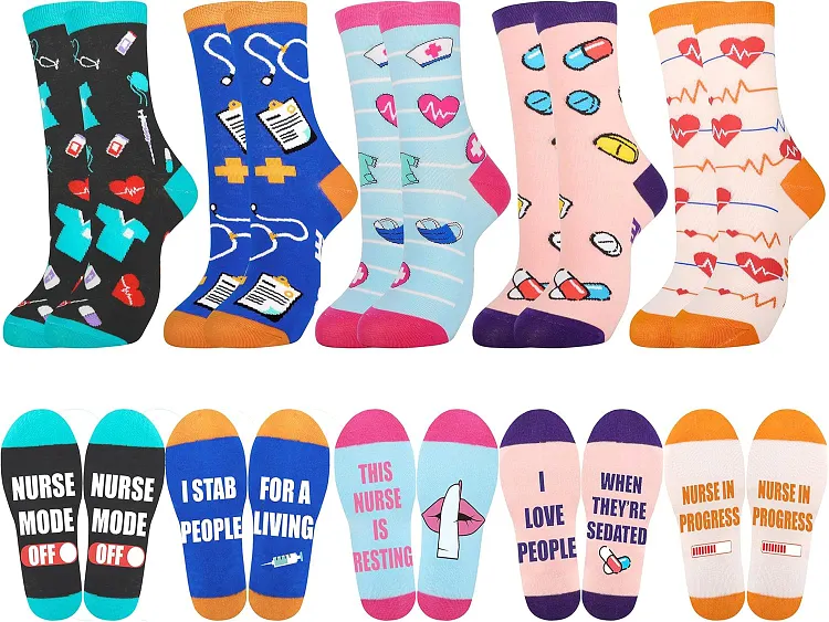 5-Pair Cute Funny Animal Socks for Women & Girls, Comfortable Cotton Crew Socks for Daily Wear, Great Gift Ideas