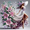 Lily Dress Elegant Girl-Partial Special Shaped Diamond painting 30*30CM