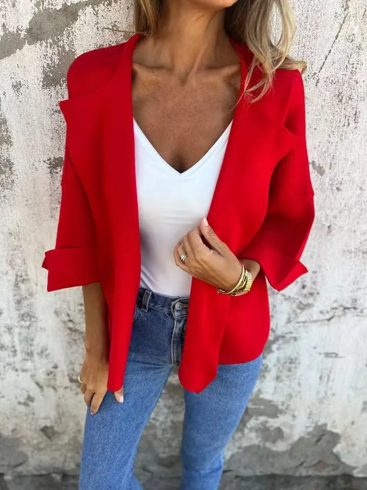 Casual Faux Suede Cardigan 
