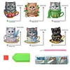 (US Local)6PCS  Xmas DIY Crystal Refrigerator Magnetic for Home Decor (Cup Cat)