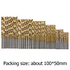 60pcs Drill Bits Straight Shank High Speed Steel Twist Drill Bits (Gold)