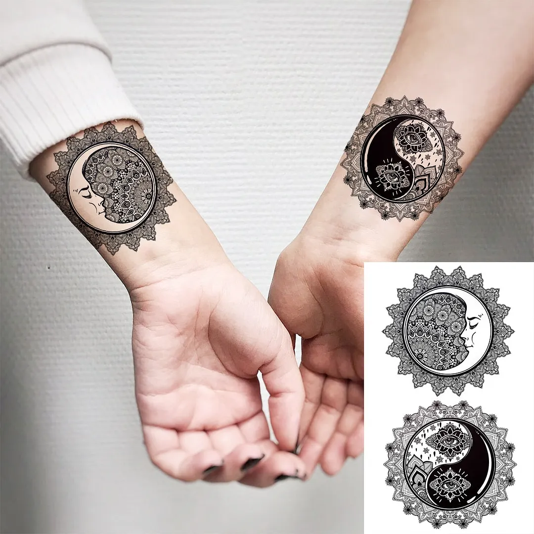 Realistic Butterfly Wrist Temporary Tattoos For Women Girl Moon Sun Whale Rose Flower Fake Tattoo Sticker Fashion Washable Tatoo