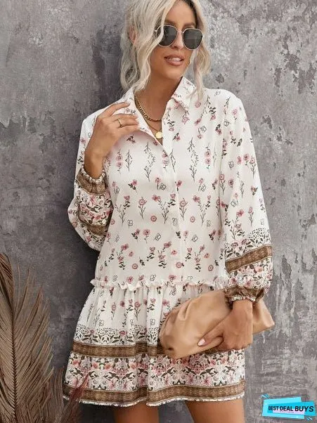 Balloon Sleeve Shirt Dress