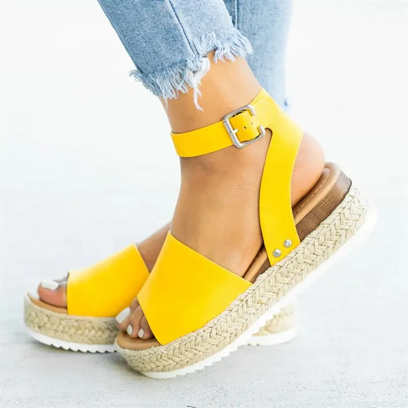 Wedges Shoes Women High Heels Sandals Summer Shoes 2019 Flip Flop Chaussures Femme Platform Sandals Plus Size 35-43 Sandalias 514-1