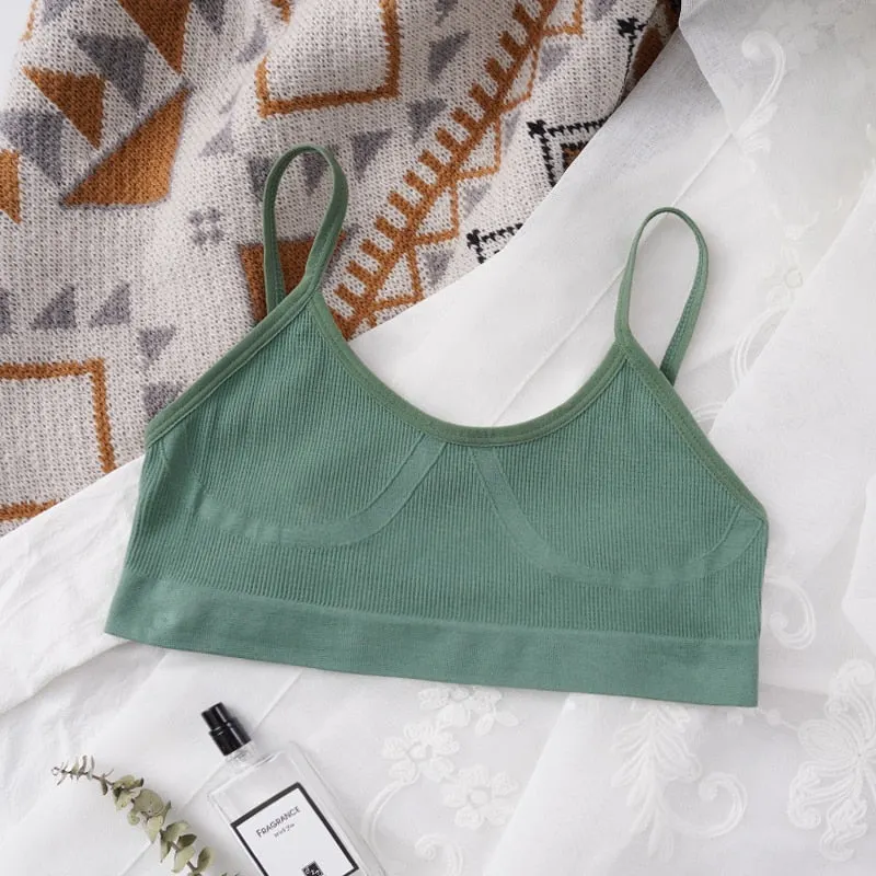 U-shaped Back Bra Tube Top Women Crop Top No Padded Wirefree Sexy Lingerie Bra Sports Fashion Street Women's Underwear Top