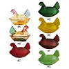 Vintage-Style Glass Hen on Nest Dish with Lid Tabletop Dessert Plate Snack Bowl