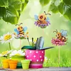 6Pcs Bee DIY Diamond Painting Kits Garden Stakes Diamond Art Kits Garden Decor