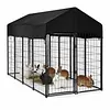 [US Local Warehouse] Outdoor Secure Wire Crate Kennel Anti-Rust Metal Dog Cage for Medium Small Dogs
