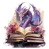 Dragons And Books - 14CT Stamped Cross Stitch - 50*50cm