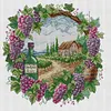 Summer Scene With Wreath-14CT Stamped Cross Stitch 38*36cm/14.96*14.17in