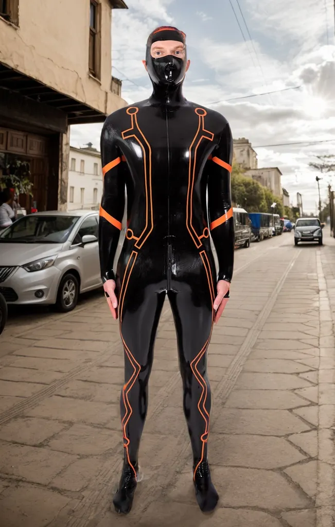 Men Latex Catsuits Legacy Face Entry Tron cosplay