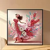 Floral Skirt Girl-Partial Special Shaped Diamond painting 30*30CM
