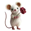 Felt Mouse Ornaments Cute Charming Handmade Valentine Felt Mice Figurines Valentines Day Gift Animal Decoration for Easter Gifts Wedding Party Supply