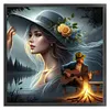 Girl-11CT Stamped Cross Stitch 45*45cm/17.72*17.72in