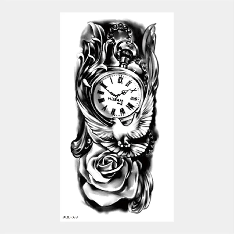 Sdrawing Temporary Tattoo Stickers Animal Tiger Lion Wolf Head Domineering Half Arm Big Picture Water Transfer Tatto Sticker