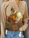 Retro Casual Long Sleeves Shirts Tops