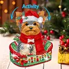 DIY Christmas Yorkshire Terrier Puppy-Acrylic Diamond Painting Ornaments With Shaking Head Function