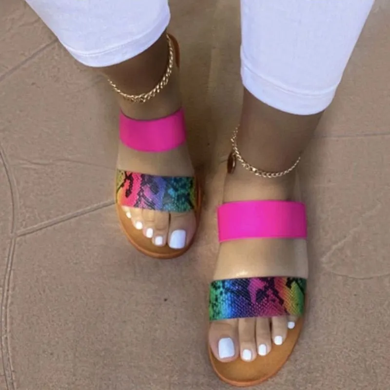Fad 2022 Summer New Women's Slippers Flip Flops Female Slides Beach Shoes Woman Open Toe Flats Sandals Slippers Chaussures Femme