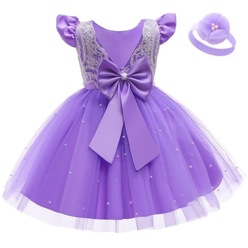 Baby Dress Girl 1st Birthday Dress For Baby Girl Dress Bowknot Princess Dresses Flower Girls Wedding Party Tutu Kids Clothes