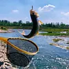 Wooden Handle Fishing Landing Net Soft Rubber Mesh Trout Catch and Release Net
