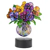 (US Local)Acrylic Double Sided Butterfly Vase Diamond Painting LED Night Light for Desktop