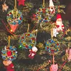 5Pcs Diamond Painting Acrylic Christmas Wreath Hanging Decor