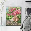 >SALE<Full Embroidery Cotton Thread 11CT Printed Fragrant Rabbit Cross Stitch 42x52cm