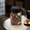1000ml Floral Pattern Teapot Stainless Steel Mini Hot Coffee Pot for Hot Drinks