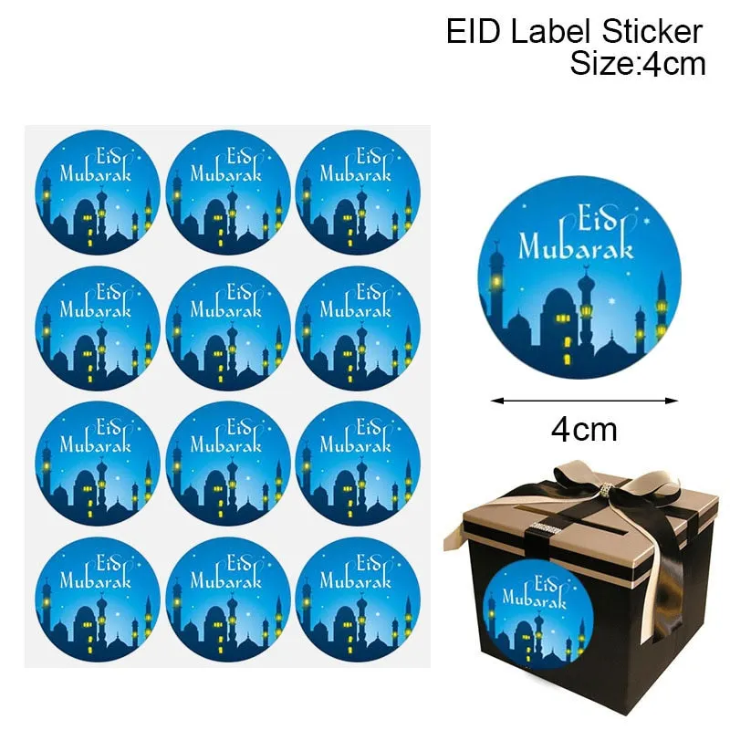 60/120pcs 4cm EID Mubarak Decorations Gift Lable Seal Stickers Islamic Muslim Eid Al Adha Decoration Ramadan Kareem Supplies