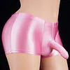 Men's shiny silky high elastic underwear cremaster scrotum breathable tight underwear