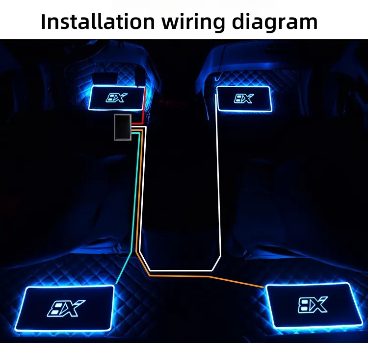 Car modified LED floor mat ambient light
