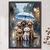 Rainy Umbrella Puppy-11CT Stamped Cross Stitch 40*60cm