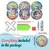 (US Local)6 Pcs Diamond Art Coasters Set DIY Diamond Painting Coasters Kits (Cat)