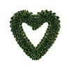 Heart Shaped Wreath Simulation Artificial Green Leaves Wreath for Front Door