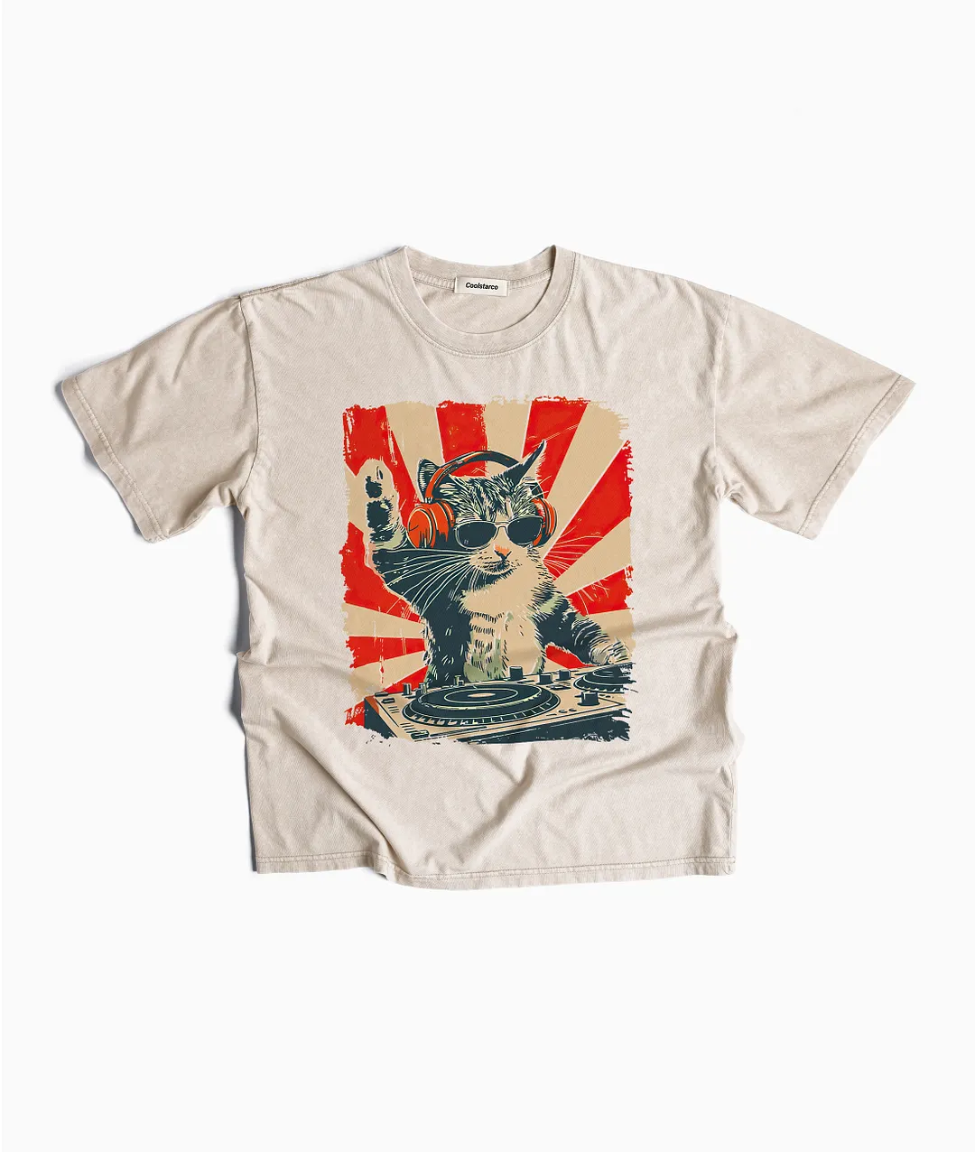 Cool DJ Cat Washed T-shirt