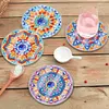 6Pcs/set Diamond Painting Mandala Water Proof Coaster Cup Cushion