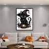 >SALE<Full Embroidery Cotton Thread 11CT Printed Magic Black Cat Cross Stitch 50x65cm
