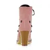 Woman Fashion Lace-up Rivet High Heel Boots