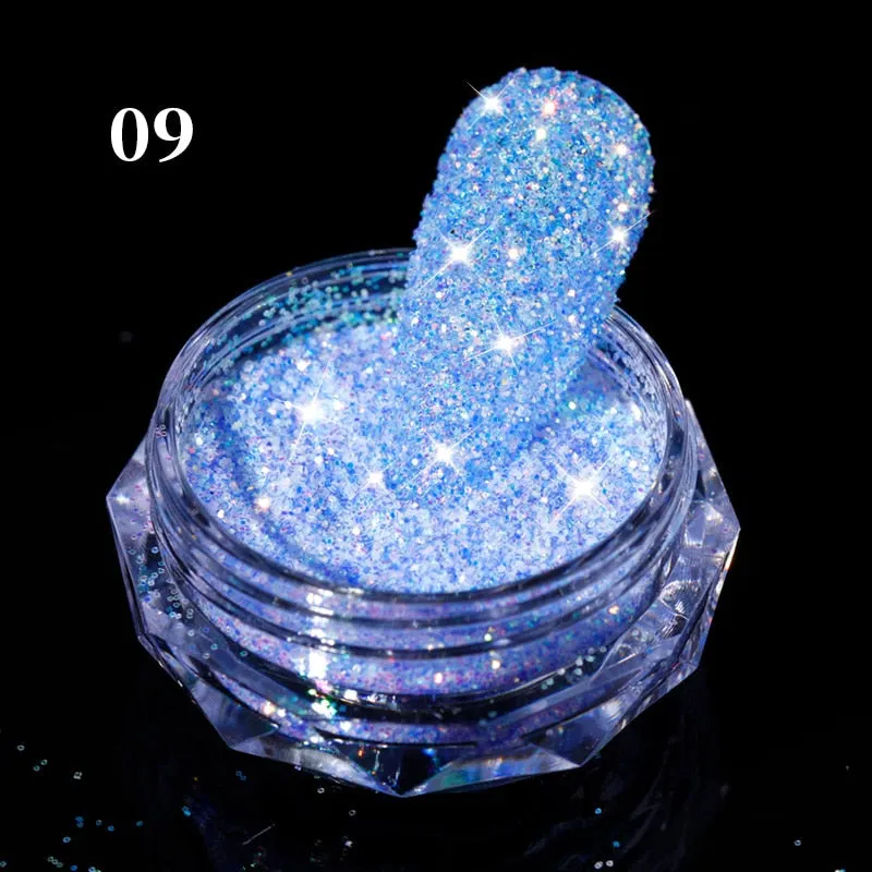 1Box Reflective Glitter Powder For Nails Iridescent Flakes Sequins Pigment Dust Manicures Decoration Chrome Pigment Polish Gel-Nail Inspo