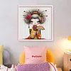 Cartoon Japanese Geisha-11CT Stamped Cross Stitch 40*40cm/15.75*15.75in